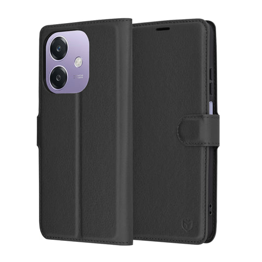 Puzdro na Oppo A3 4G / A3, Techsuit, kožené folio, čierne