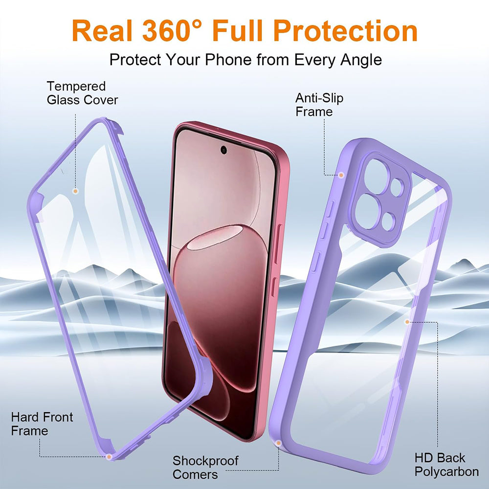 Puzdro na Oppo A6 Pro 5G / A6 Pro 4G, Techsuit, ColorVerse 360, Fialové