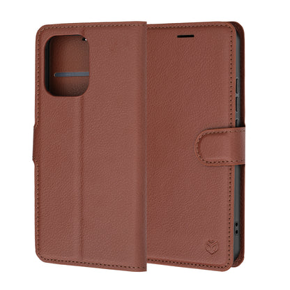 Puzdro na Oppo A6 Pro 5G / A6 Pro 4G, Techsuit, kožené folio, hnedé