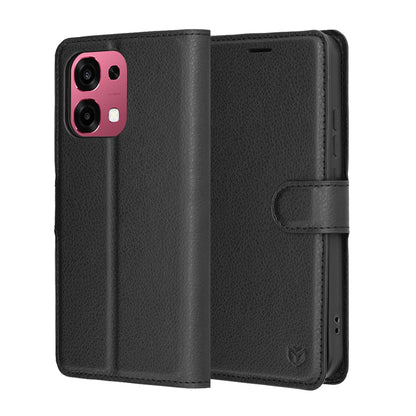 Puzdro pre Oppo A6 Pro 5G / A6 Pro 4G, Techsuit, Leather Folio, Čierne