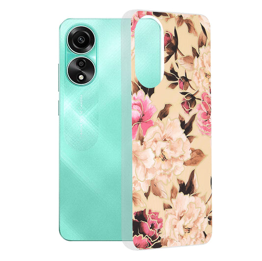 Puzdro pre Oppo A78 4G, Techsuit, Marble, Béžová