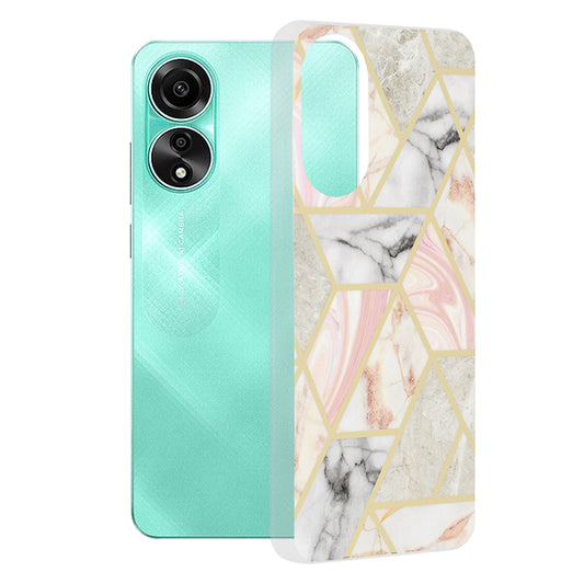 Obal na Oppo A78 4G, Techsuit, Marble, ružový