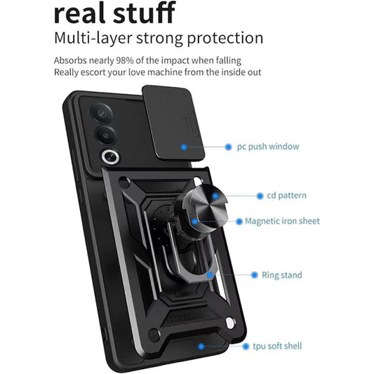 Puzdro pre Oppo A80, Techsuit, CamShield, Čierne