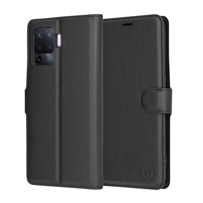 Puzdro pre Oppo A94 / Reno5 Lite, Techsuit, kožené folio, čierne