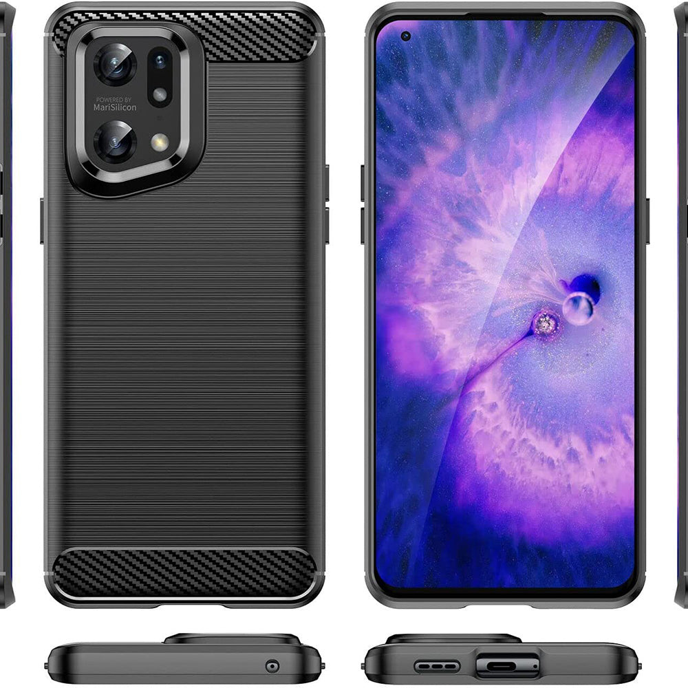 Case for Oppo Find X5 Pro, Techsuit, Carbon, Black