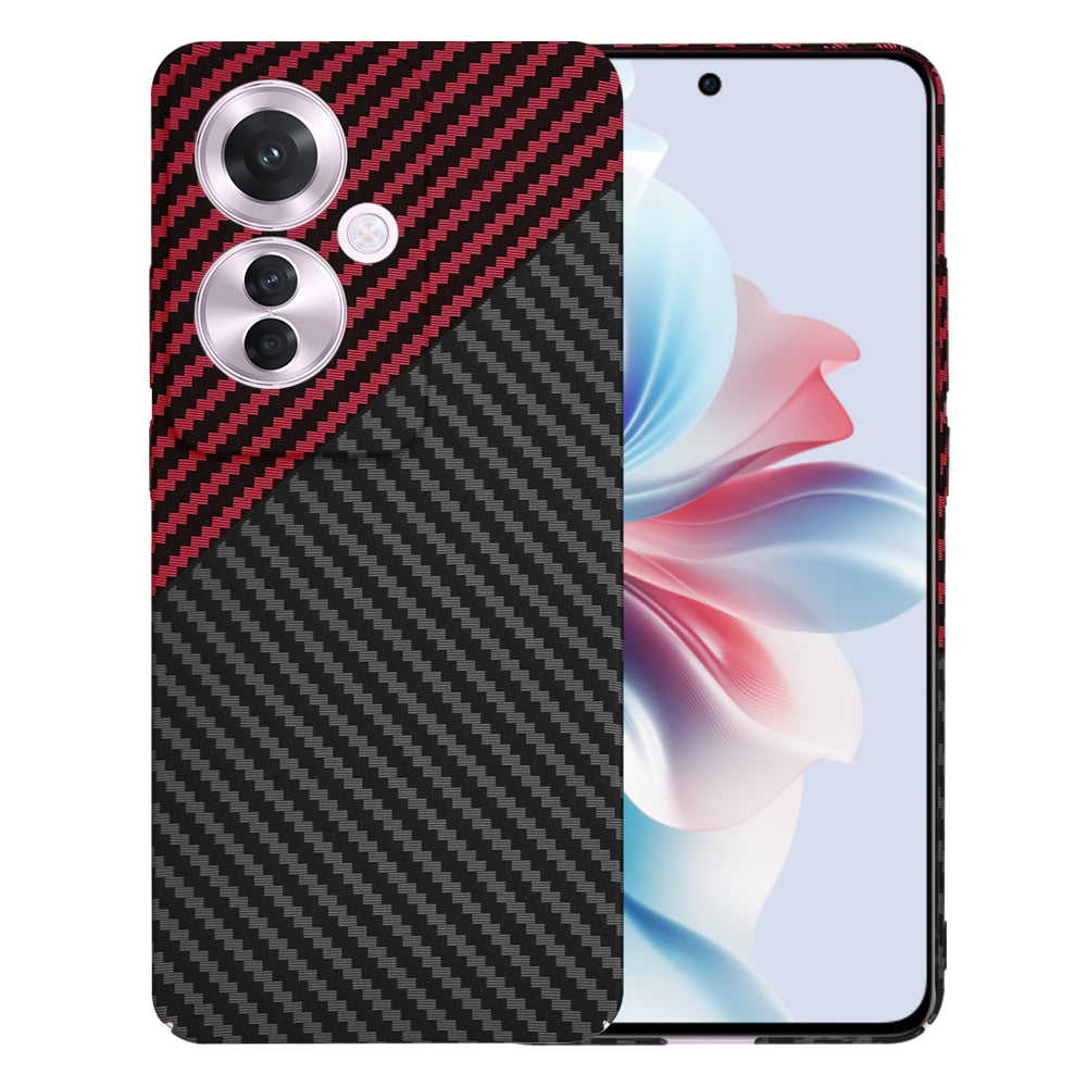 Case for Oppo Reno11 F, Techsuit, Carbonite FiberShell, Black Red
