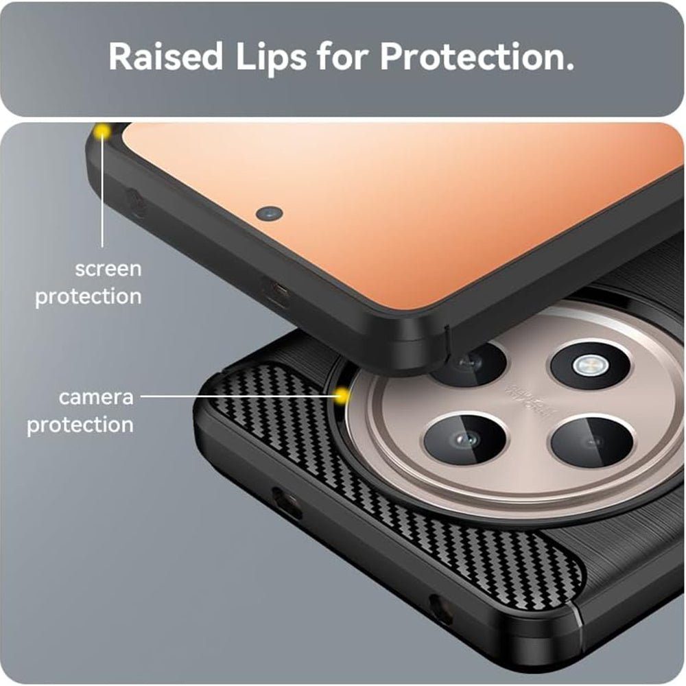 Case for Oppo Reno12 FS 5G / Reno12 FS 4G / Reno12 F 4G / Reno12 F, Techsuit, Carbon, Black
