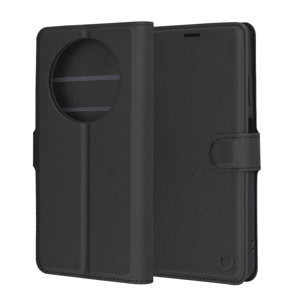 Puzdro pre Oppo Reno12 FS 5G / Reno12 FS 4G / Reno12 F 4G / Reno12 F, Techsuit, kožené folio, čierne