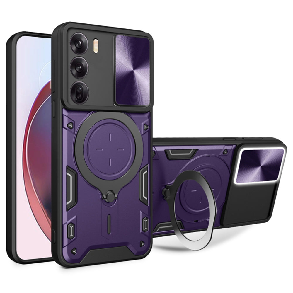 Puzdro pre Oppo Reno12, Techsuit, CamGuard Pro, fialové