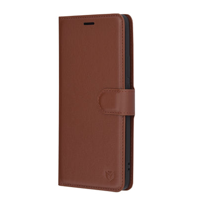 Puzdro na Oppo Reno12, Techsuit, kožené folio, hnedé