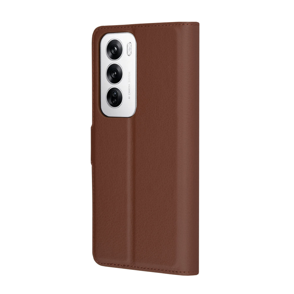 Puzdro na Oppo Reno12, Techsuit, kožené folio, hnedé