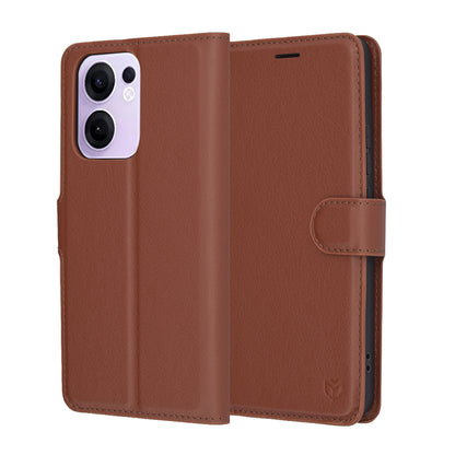 Puzdro na Oppo Reno13 FS 5G / Reno13 F 4G / Reno13 F, Techsuit, kožené folio, hnedé