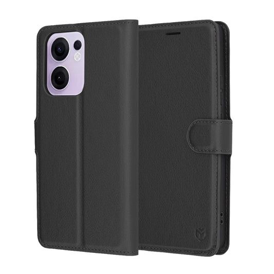 Obal na Oppo Reno13 FS 5G / Reno13 F 4G / Reno13 F, Techsuit, kožený folio, čierny