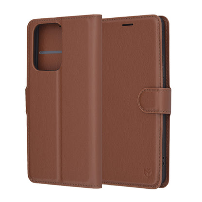 Puzdro na Oppo Reno13 FS 5G / Reno13 F 4G / Reno13 F, Techsuit, kožené folio, hnedé