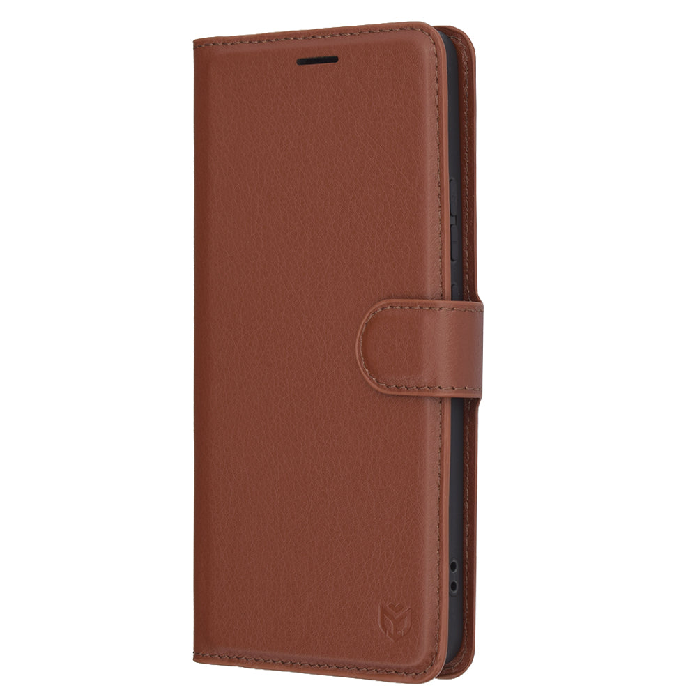 Puzdro na Oppo Reno13 FS 5G / Reno13 F 4G / Reno13 F, Techsuit, kožené folio, hnedé