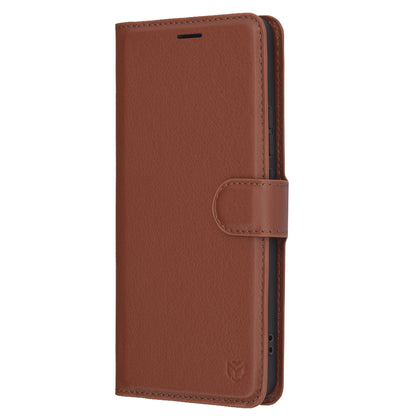 Puzdro na Oppo Reno13 FS 5G / Reno13 F 4G / Reno13 F, Techsuit, kožené folio, hnedé