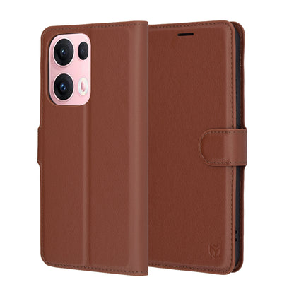 Puzdro na Oppo Reno13 Pro, Techsuit, kožené folio, hnedé