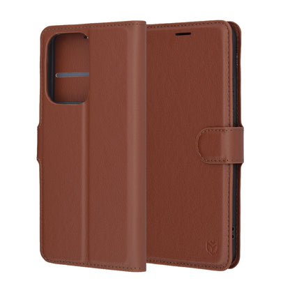 Puzdro na Oppo Reno13 Pro, Techsuit, kožené folio, hnedé