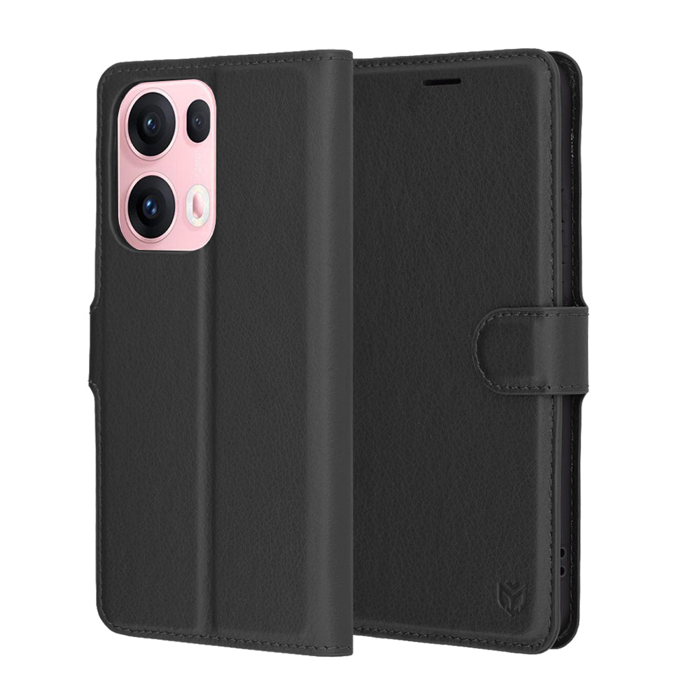 Puzdro na Oppo Reno13 Pro, Techsuit, kožené folio, čierne