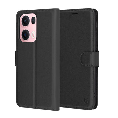 Puzdro na Oppo Reno13 Pro, Techsuit, kožené folio, čierne