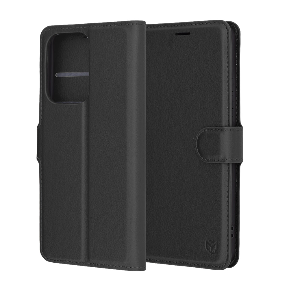 Puzdro na Oppo Reno13 Pro, Techsuit, kožené folio, čierne