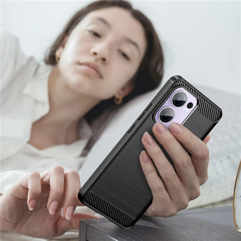 Puzdro pre Oppo Reno13, Techsuit, Carbon, Čierne