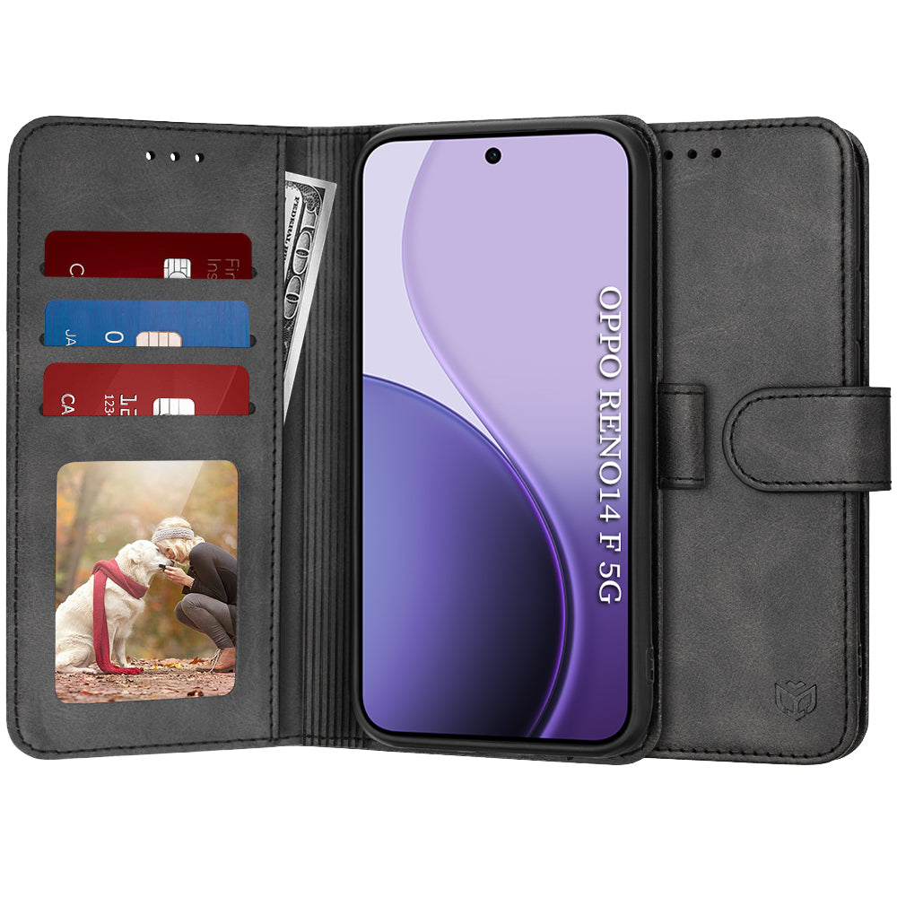 Obal na Oppo Reno14 FS 5G / Reno14 F, Techsuit, Diary Book, čierny