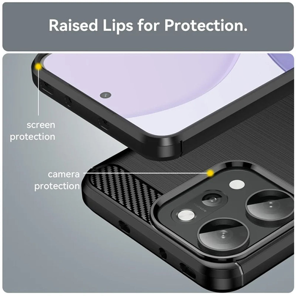 Puzdro pre Oppo Reno14 Pro, Techsuit, Karbón, Čierne