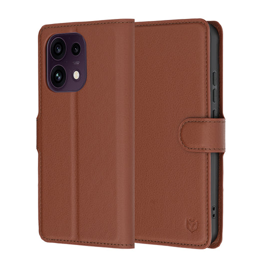 Puzdro pre Oppo Reno16 F / Reno16 FS, Techsuit, kožené folio, hnedé