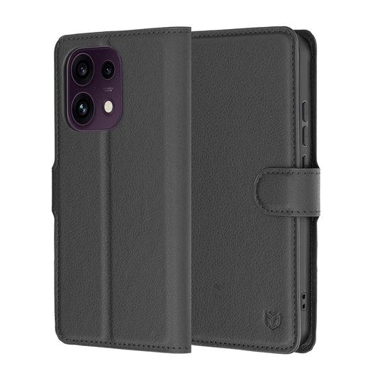 Obal na Oppo Reno16 F / Reno16 FS, Techsuit, kožené puzdro, čierna