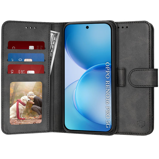Puzdro pre Oppo Reno16 Pro, Techsuit, Diary Book, Čierne