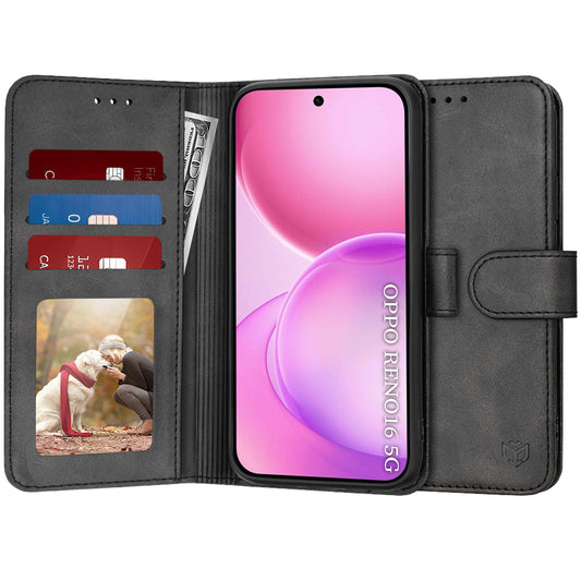 Puzdro pre Oppo Reno16 / Reno16 Pro, Techsuit, Diary Book, Čierne