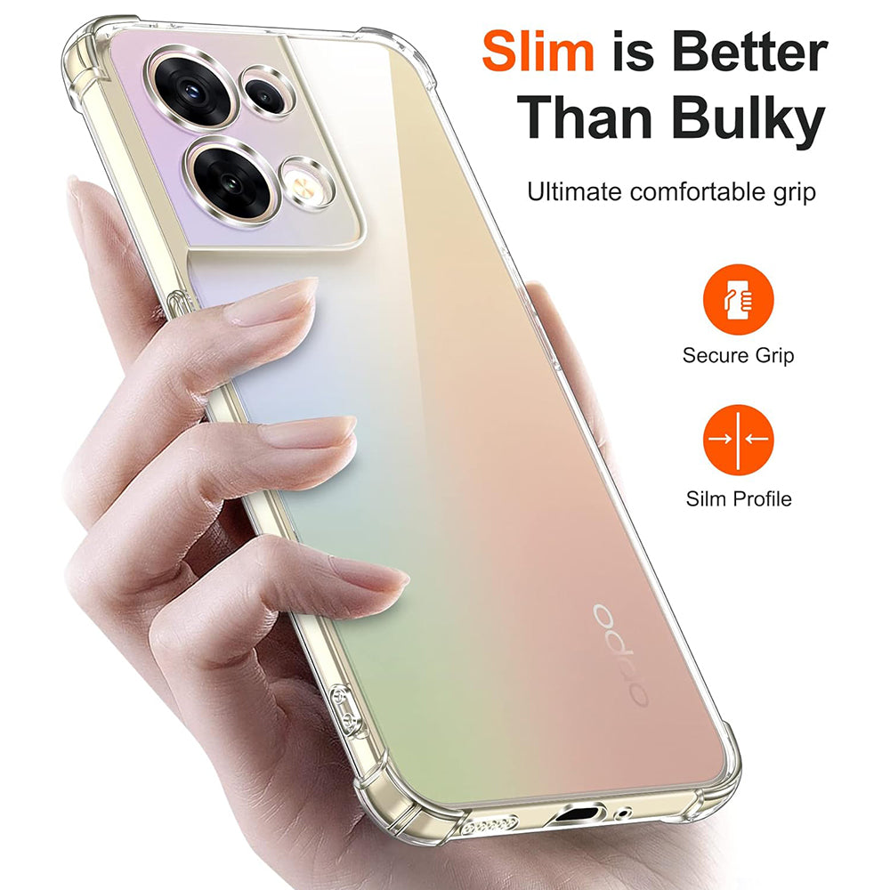 Obal na Oppo Reno8, Techsuit, nárazuvzdorný priehľadný, transparentný