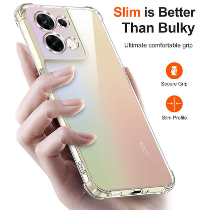 Obal na Oppo Reno8, Techsuit, nárazuvzdorný priehľadný, transparentný