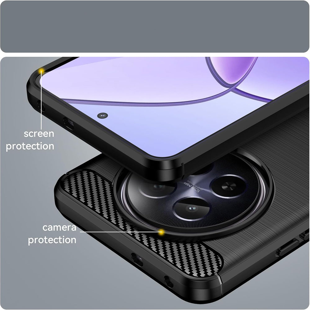 Puzdro pre Realme 12, Techsuit, Karbón, Modrá