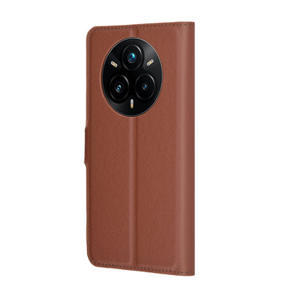 Puzdro na Realme 14 Pro+, Techsuit, kožené folio, hnedé