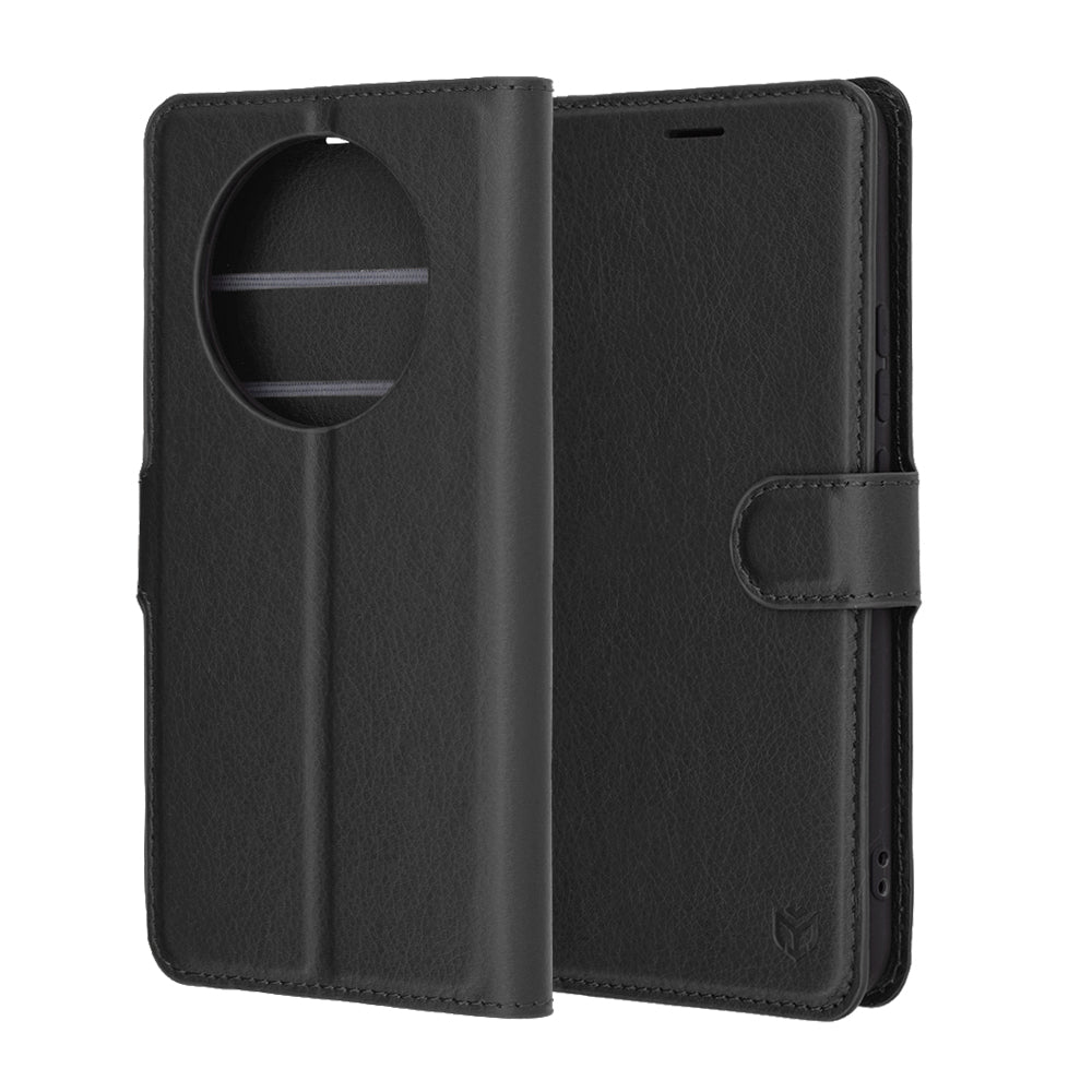 Puzdro na Realme 14 Pro+, Techsuit, kožené folio, čierne