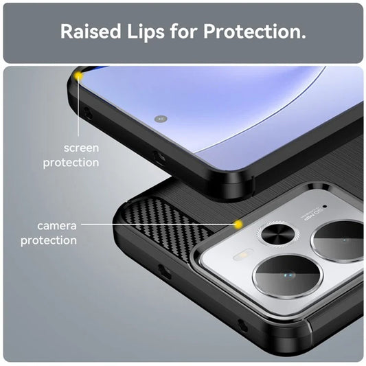 Puzdro pre Realme 14T / 14, Techsuit, Karbón, Čierne