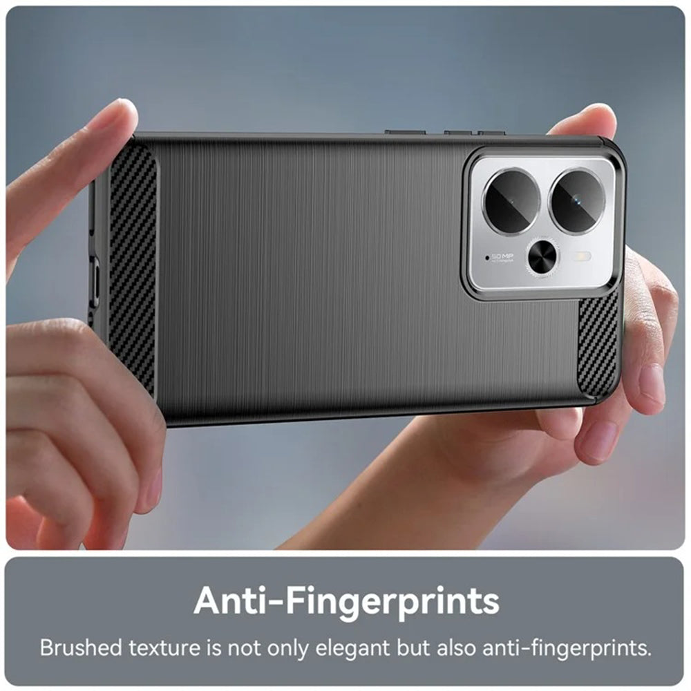 Puzdro pre Realme 14T / 14, Techsuit, Karbón, Čierne