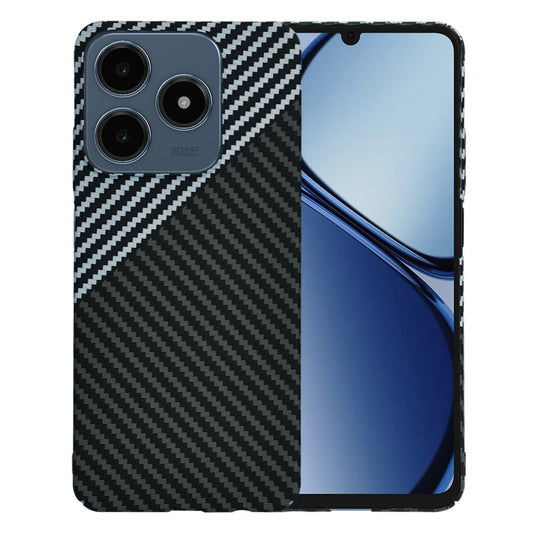 Puzdro pre Realme C63 / C61, Techsuit, Carbonite FiberShell, Čierno Sivé