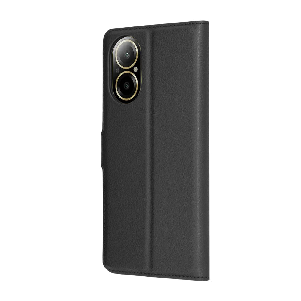 Puzdro pre Realme C67 4G, Techsuit, kožené folio, čierne