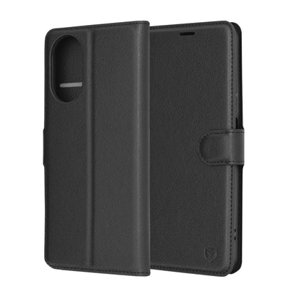 Puzdro pre Realme C67 4G, Techsuit, kožené folio, čierne