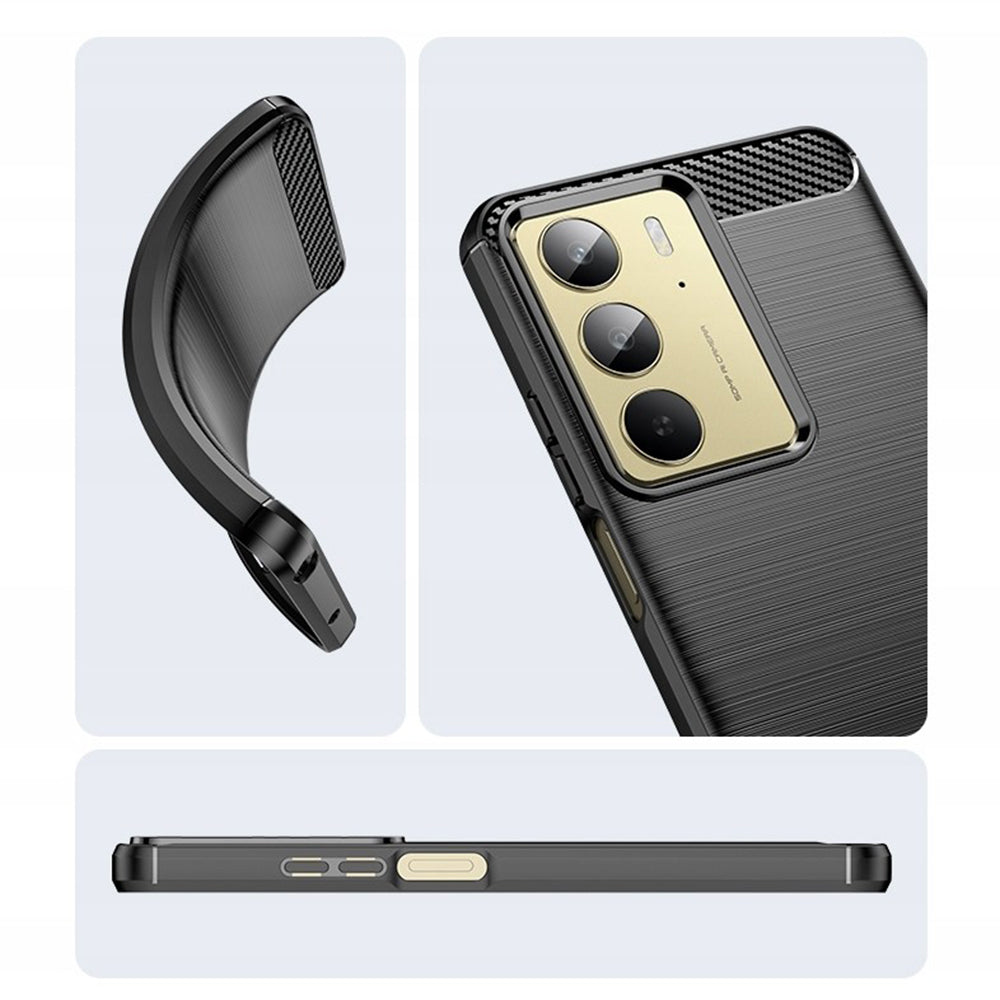 Puzdro pre Realme C75 5G / 14x, Techsuit, Karbón, Čierne