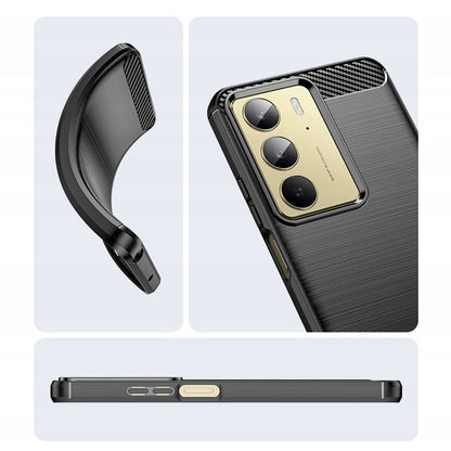 Puzdro pre Realme C75 5G / 14x, Techsuit, Karbón, Čierne