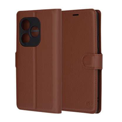 Case for Realme GT 6T / GT 6, Techsuit, Leather Folio, Brown