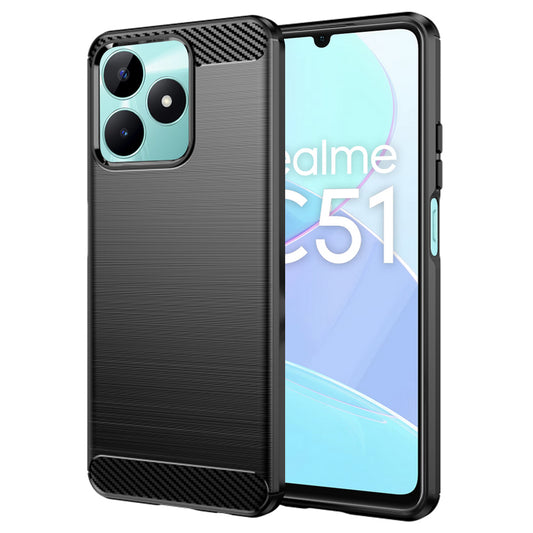 Puzdro pre Realme Note 50 / C51, Techsuit, Karbón, Čierne