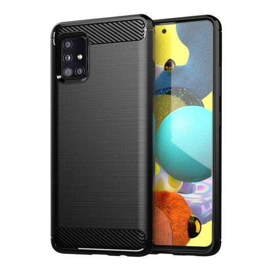 Puzdro pre Samsung Galaxy A71 A715, OEM, Karbón, Čierne