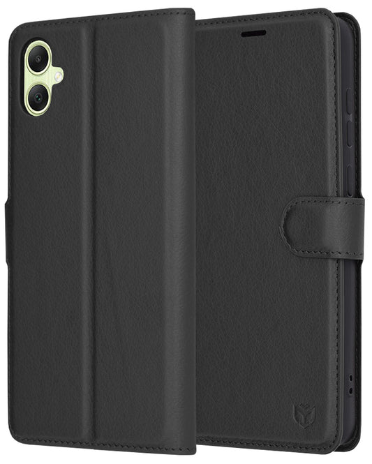 Puzdro pre Samsung Galaxy A05 A055, Techsuit, kožené folio, čierne
