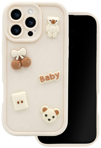 Obal na Samsung Galaxy A56 A566 / A36 A366, OEM, Ultra Trendy 3D Bear, béžový