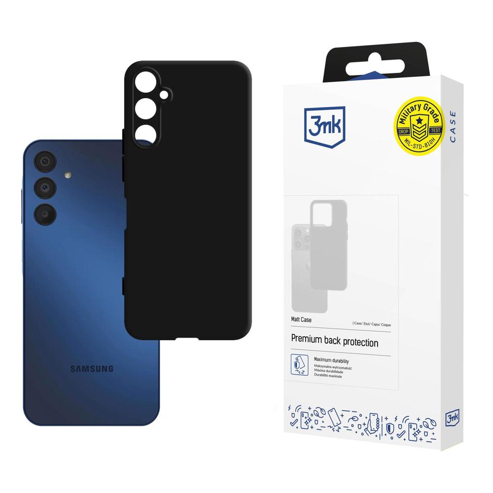 Puzdro pre Samsung Galaxy A15 5G A156 / A15 A155, 3MK, Matná čierna